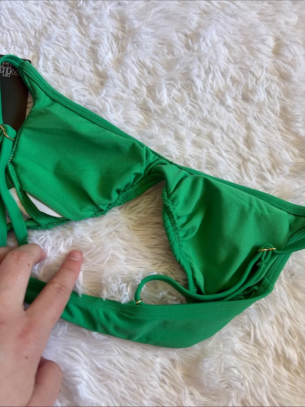 NWT Wild Fable Green Scoop Front Swim Top Size XXS